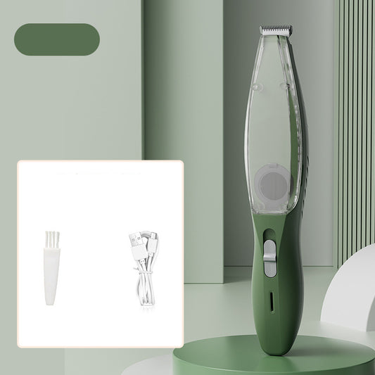 Rechargeable Pet Grooming Clipper with Built-in Vacuum - Low Noise Hair Trimmer for Dogs & Cats