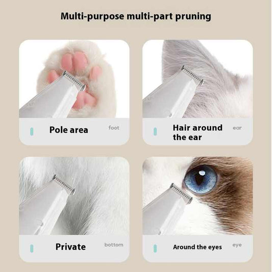 Rechargeable Pet Grooming Clipper with Built-in Vacuum - Low Noise Hair Trimmer for Dogs & Cats
